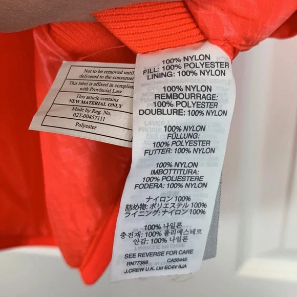 J. Crew neon orange lightweight vest sz xs - Picture 6 of 6